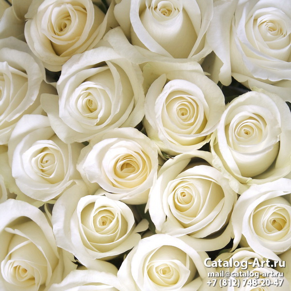 Натяжные потолки с фотопечатью - Белые розы 1